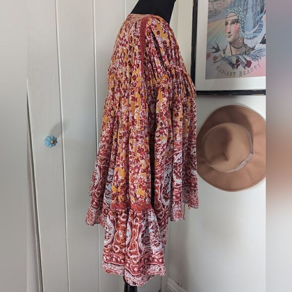 Free People XS Top Boho Cottagecore Fairy Grunge Whimsigoth Gypsy Bell Sleeves - Picture 7 of 15